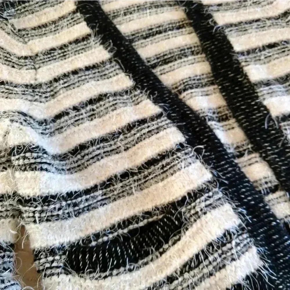 Calvin Klein Knit Cardigan, Black & White Knitted Cardigan, Large